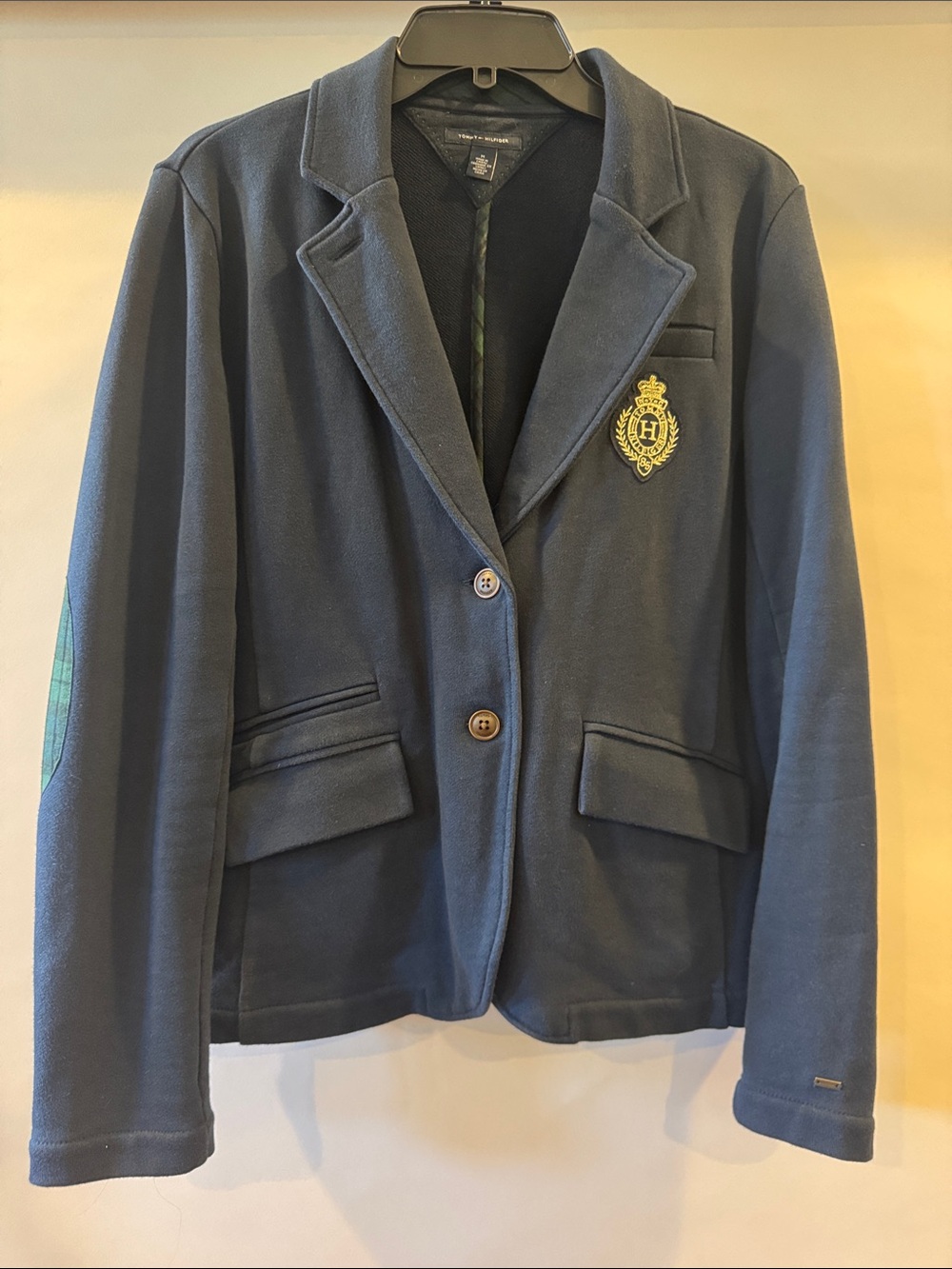 Tommy Hilfiger Navy Blazer with Embroidered Crest